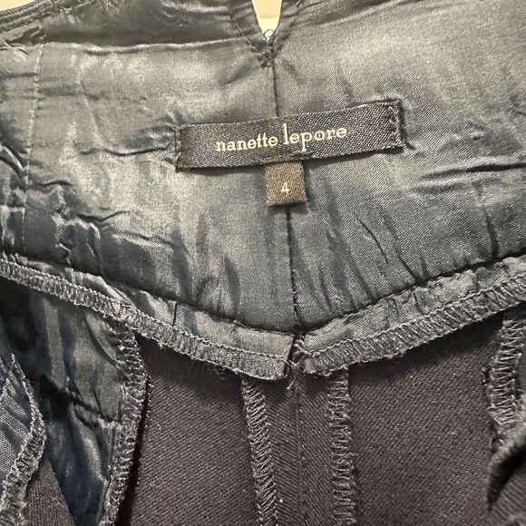Nanette Lepore made in USA super high waisted navy pants wide leg size 4 (2013) - Picture 3 of 4